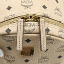 MCM Vicetos Logogram Backpack PVC Ivory Gold Auth 177118-17