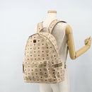 MCM Vicetos Logogram Backpack PVC Ivory Gold Auth 177118-26