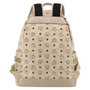 MCM Vicetos Logogram Backpack PVC Ivory Gold Auth 177118-3