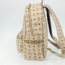 MCM Vicetos Logogram Backpack PVC Ivory Gold Auth 177118-5