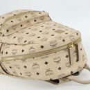 MCM Vicetos Logogram Backpack PVC Ivory Gold Auth 177118-6
