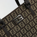 FENDI Zucchino Canvas Hand Bag Brown Silver Auth 177119-17