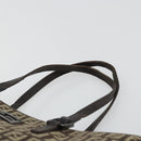 FENDI Zucchino Canvas Hand Bag Brown Silver Auth 177119-8
