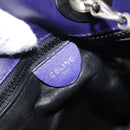 CELINE Chain Shoulder Bag Leather Blue Silver Auth 177125A-15