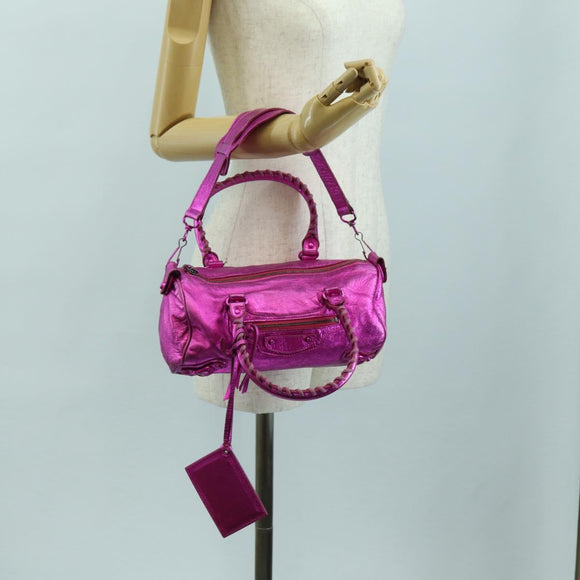 BALENCIAGA Mini Twiggy Hand Bag Leather 2way Pink 138223 Auth 177133V