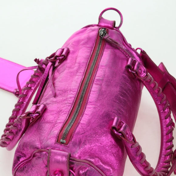 BALENCIAGA Mini Twiggy Hand Bag Leather 2way Pink 138223 Auth 177133V