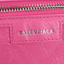 BALENCIAGA Super Busy Shoulder Bag Leather Pink Silver 762516 Auth 177134SM-18