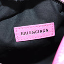 BALENCIAGA Super Busy Shoulder Bag Leather Pink Silver 762516 Auth 177134SM-21