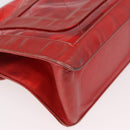 CHANEL Matelasse Chain Shoulder Bag Vinyl Red Gold CC Auth 177136A-15