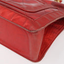 CHANEL Matelasse Chain Shoulder Bag Vinyl Red Gold CC Auth 177136A-16