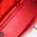 CHANEL Matelasse Chain Shoulder Bag Vinyl Red Gold CC Auth 177136A-12