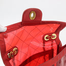 CHANEL Matelasse Chain Shoulder Bag Vinyl Red Gold CC Auth 177136A-20