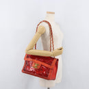 CHANEL Matelasse Chain Shoulder Bag Vinyl Red Gold CC Auth 177136A-23