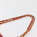 CHANEL Matelasse Chain Shoulder Bag Vinyl Red Gold CC Auth 177136A-8