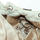CHANEL Chain Melrose Cabas Shoulder Bag Canvas Beige Silver CC Auth 177138V-19