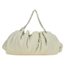 CHANEL Chain Melrose Cabas Shoulder Bag Canvas Beige Silver CC Auth 177138V-2