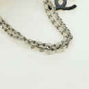 CHANEL Chain Melrose Cabas Shoulder Bag Canvas Beige Silver CC Auth 177138V-7