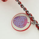 CHANEL Mini Matelasse 14 Chain Bag Lamb Skin Red Silver CC Auth 177139SAM-10