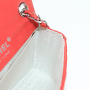 CHANEL Mini Matelasse 14 Chain Bag Lamshuid Rood Zilverkleurig CC Auth 177139SAM-24