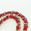 CHANEL Matelasse 20 Chain Shoulder Bag Lamb Skin Red Gold CC Auth 177140SAM-14