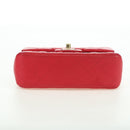 CHANEL Matelasse 20 Chain Shoulder Bag Lamb Skin Red Gold CC Auth 177140SAM-7