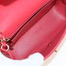 CHANEL Matelasse 20 Chain Shoulder Bag Lamb Skin Red Gold CC Auth 177140SAM-10