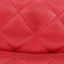 CHANEL Matelasse 20 Chain Shoulder Bag Lamb Skin Red Gold CC Auth 177140SAM-3