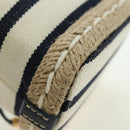 PRADA Chain Shoulder Pouch Bag Canvas Gold Beige Auth 177142SM-15