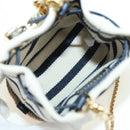 PRADA Chain Shoulder Pouch Bag Canvas Gold Beige Auth 177142SM-11