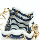 PRADA Chain Shoulder Pouch Bag Canvas Gold Beige Auth 177142SM-19