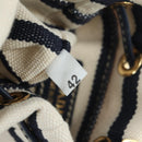 PRADA Chain Shoulder Pouch Bag Canvas Gold Beige Auth 177142SM-12