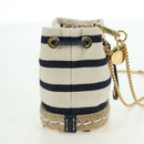PRADA Chain Shoulder Pouch Bag Canvas Gold Beige Auth 177142SM-4
