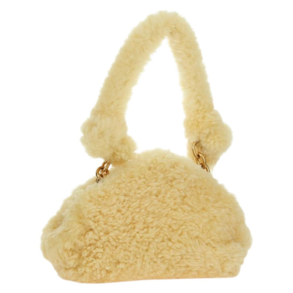 BOTTEGA VENETA Shoulder Bag Fur Yellow Gold Auth 177150M