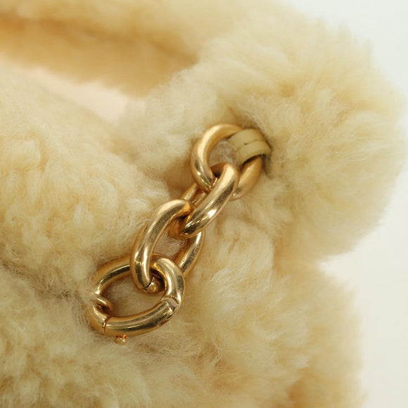 BOTTEGA VENETA Shoulder Bag Fur Yellow Gold Auth 177150M