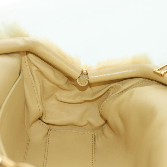 BOTTEGA VENETA Shoulder Bag Fur Yellow Gold Auth 177150M
