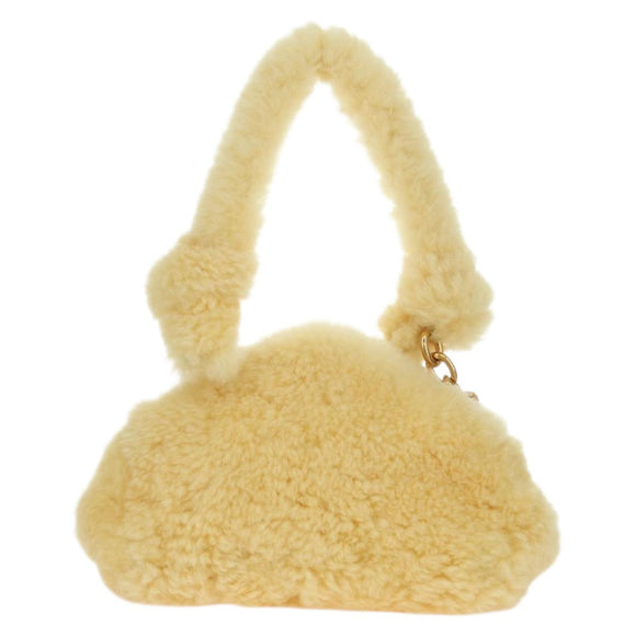 BOTTEGA VENETA Shoulder Bag Fur Yellow Gold Auth 177150M