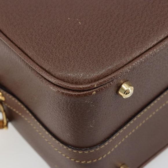 GUCCI Bamboo Hand Bag Leather 2way Brown Gold 013 2122 2491 Auth 177151