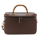 GUCCI Bamboo Hand Bag Leather 2way Brown Gold 013 2122 2491 Auth 177151-13