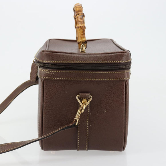 GUCCI Bamboo Hand Bag Leather 2way Brown Gold 013 2122 2491 Auth 177151