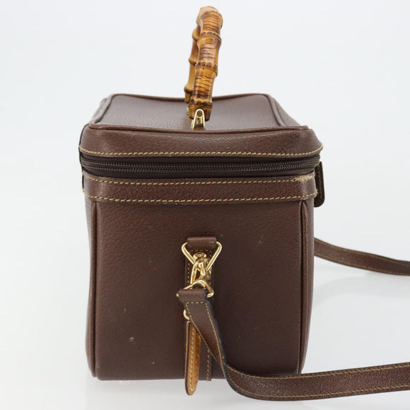 GUCCI Bamboo Hand Bag Leather 2way Brown Gold 013 2122 2491 Auth 177151