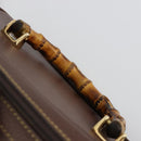 GUCCI Bamboo Hand Bag Leather 2way Brown Gold 013 2122 2491 Auth 177151-14