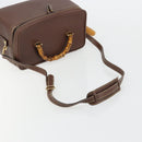 GUCCI Bamboo Hand Bag Leather 2way Brown Gold 013 2122 2491 Auth 177151-8