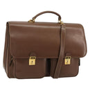 GUCCI Hand Bag Leather 2way Brown Gold 015 904 3681 Auth 177152-1