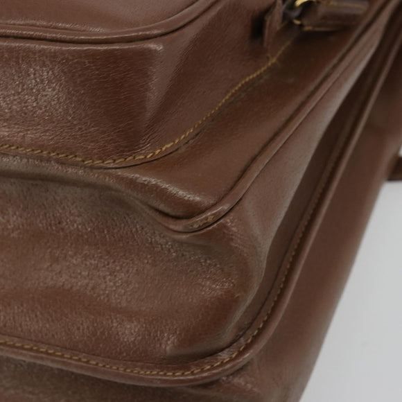 GUCCI Hand Bag Leather 2way Brown Gold 015 904 3681 Auth 177152