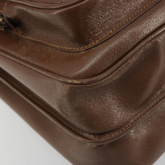 GUCCI Hand Bag Leather 2way Brown Gold 015 904 3681 Auth 177152