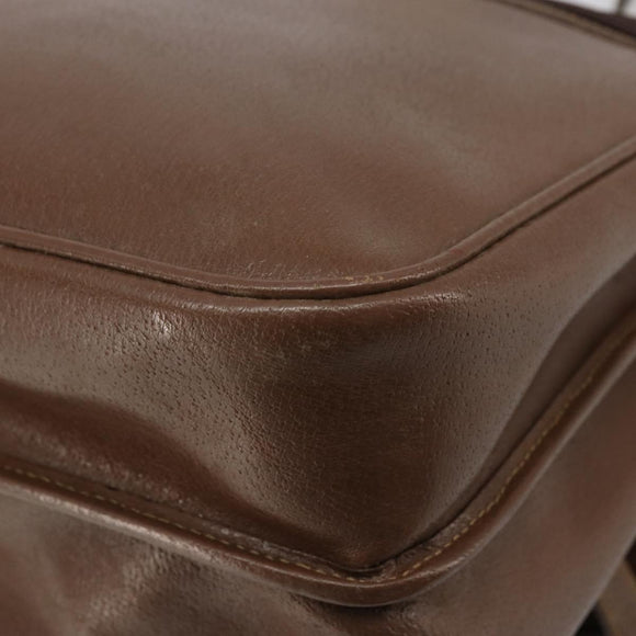 GUCCI Hand Bag Leather 2way Brown Gold 015 904 3681 Auth 177152