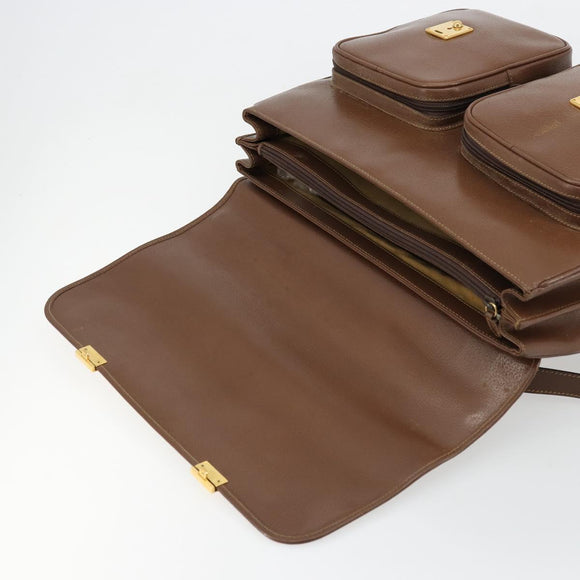 GUCCI Hand Bag Leather 2way Brown Gold 015 904 3681 Auth 177152