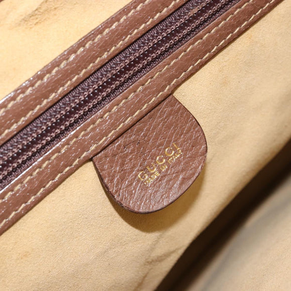 GUCCI Hand Bag Leather 2way Brown Gold 015 904 3681 Auth 177152