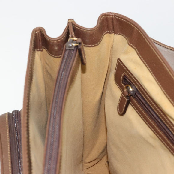 GUCCI Hand Bag Leather 2way Brown Gold 015 904 3681 Auth 177152