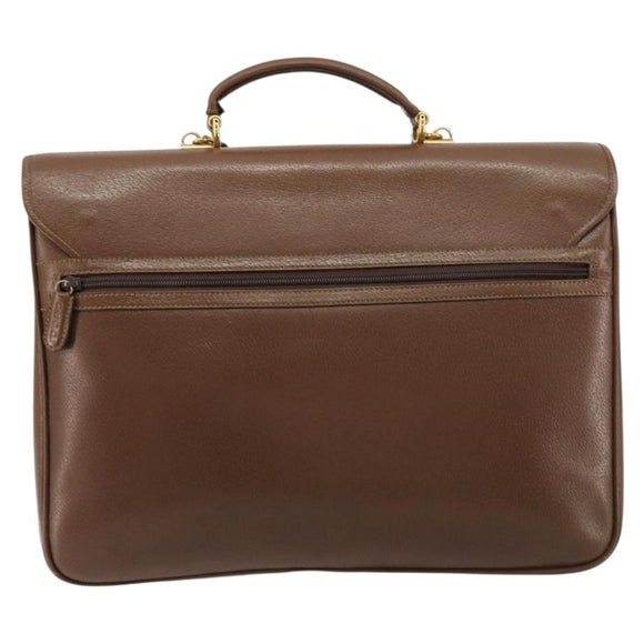 GUCCI Hand Bag Leather 2way Brown Gold 015 904 3681 Auth 177152